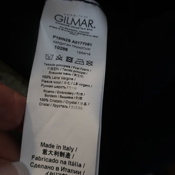 Womens Nº21 100% Wool Black Crystal Embellished Cardigan Sweater M - Picture 10 of 10